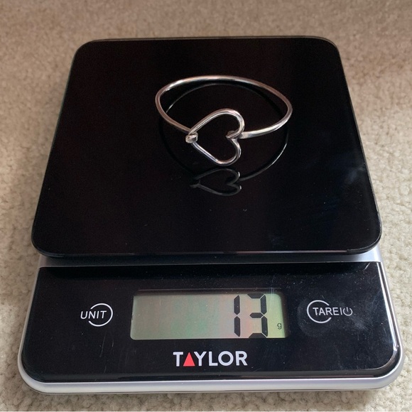 Heart Bangle Bracelet Sterling Silver Hook Closure - Picture 9 of 9